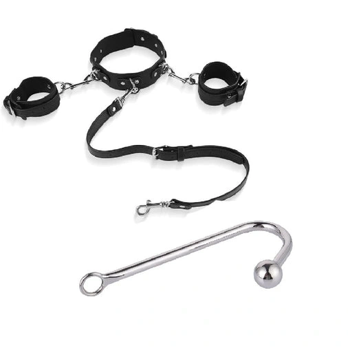 Anal Hooks and Cuffs 5334 Elegant Collar Anal with Beaded Hook 0121